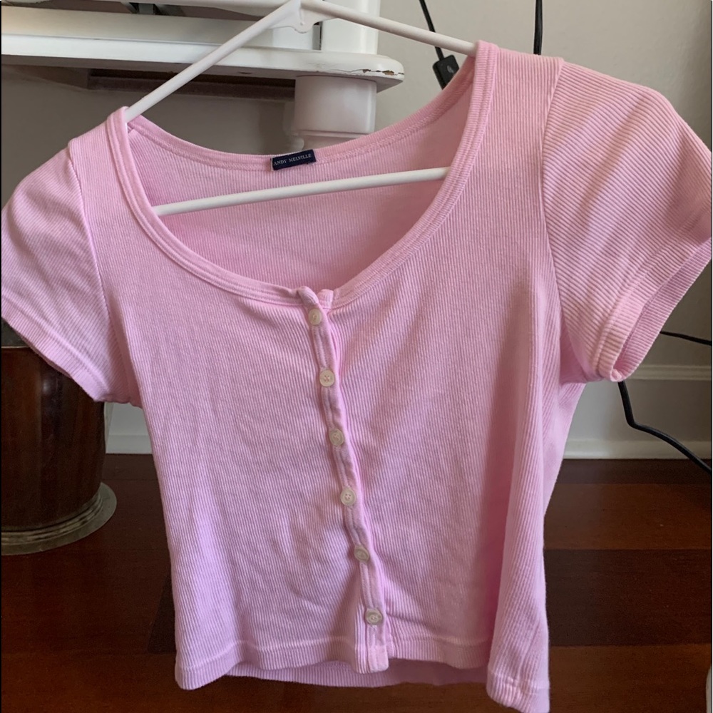 pink brandy button down
